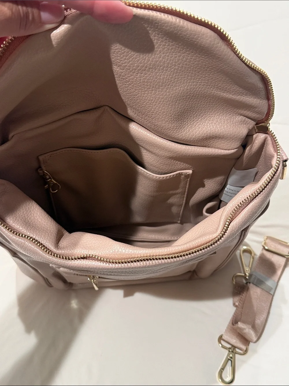 Fawn Design Dusty Rose Crossbody Bag with Gold Hardware